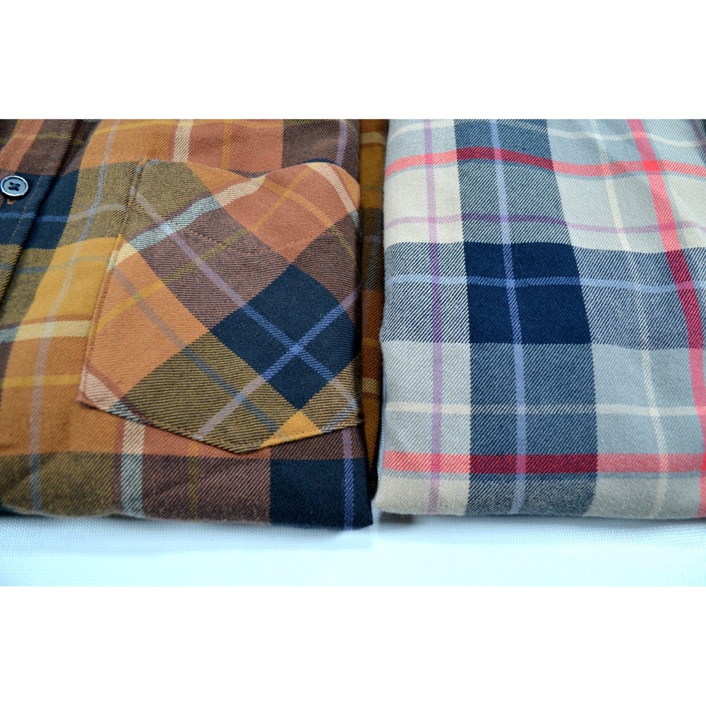 Lot of 2 Into The AM Flannel Shirts Mens 2XL Brown Black & Cream Red Black - Picture 2 of 16